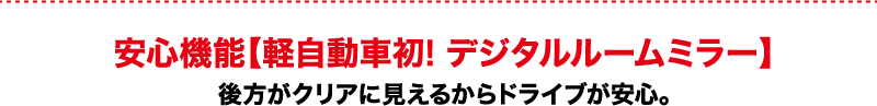 安心機能【軽自動車初! デジタルルームミラー】