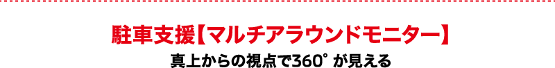 駐車支援【マルチアラウンドモニター】